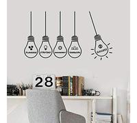 NSRJDSYT Stickers muraux Bureau Idée Stratégie Gestion Succès Lampe Vinyle Stickers Muraux Décoration Intérieure Fenêtre Art Mural 56x99cm