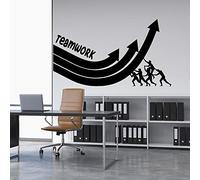 NSRJDSYT Travail d'équipe Entreprise Salon Vinyle Sticker Mural Citations Bureau Motivation Mot Stickers muraux pour Chambre décoration Papier Peint 99x57cm