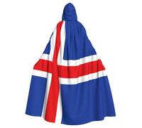 Nssbvnm Cape à capuche imprimée drapeau de l'Islande pour adultes, cape pour cosplay, carnaval, fête, décoration, festivals, costume
