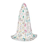 Nssbvnm Cape à capuche unisexe avec imprimé licornes rose pour cosplay, festival, célébrations, carnaval, médiéval