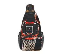 Nssbvnm Sac à dos à bandoulière pour homme et femme avec imprimé basket-ball