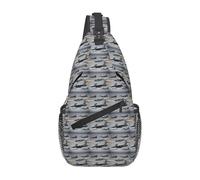 Nssbvnm Sac à dos à bandoulière pour homme et femme Motif avions de combat
