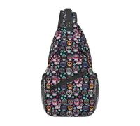 Nssbvnm Sac à dos à bandoulière pour homme et femme Motif crâne en sucre