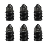 Nssnlur 6Pcs Acier Trempé Buses pour Bambulab X1 X1C P1P P1S, 4Pcs 0.4mm+2Pcs 0.6mm Hardened Steel Extruder Nozzles Kit pour Bambu Lab X1 X1C P1P P1S