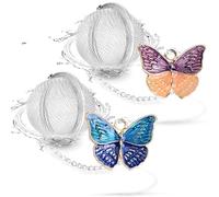 NSTaygate Ensemble infuseur à thé avec deux pendentifs papillon - Passoires à thé de qualité supérieure pour thé en vrac en acier inoxydable 304