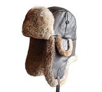 nster Caux d'hiver, cau de bombardier cau de trappeur cau de trappeur d'aviateur cau de bombardier avec bac oreillette en peau de mouton unisexe hiver pour le patinage de ski