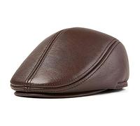 nster Caux d'hiver, Hommes Cuir Béret Cap Vintage Cau de golf Appartement Cap New News Cap d'automne Hiver