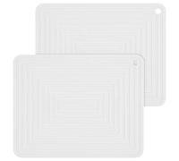 Nstezrne Lot de 2 dessous de plat rectangulaires en silicone pour casseroles et poêles chaudes, multi-usages, grands dessous de plat en silicone résistant à la chaleur