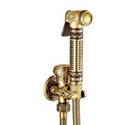 NSTVVEE Kit de pulvérisateur de Bidet de Toilette à Main, Douche de Bidet Vintage pour pulvérisateur de Bidet de Toilette, Montage Mural, Chasse d'eau pressurisée en cuivre, rétro, sans va