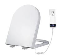 NSTVVEE Siège de Toilette Chauffant électrique Intelligent avec température réglable et Design en Forme de D en polypropylène Blanc (Blanc)