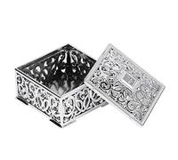 NSXAYIWE 12PCS Party Favor Boîtes, style européen de mariage Hollow Square Favors pour les invités, Luxurious Candy Boxes for Event Bridal Shower Anniversary Christmas (Argent)