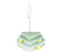 NSXAYIWE Balles de Jouets pour Chat à Plateau tournant, interactif pour Chat avec balles rotatives et Plumes, Jouet de Chaton à Plateau tournant à 4 Niveaux pour l'exercice Mental