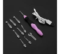 NSXAYIWE Crochets de crochet éclairés, 9 en 1 têtes de taille interchangeables de 2,5 mm à 6,5 mm, ensemble de crochet d'éclairage rechargeable USB avec boîtier rose