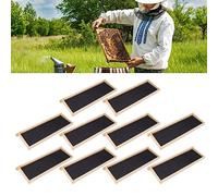 NSXAYIWE Kit de cadres et fondations de ruche profonde, 10 ensembles de cadres peu profonds améliorés pour abeilles mellifères avec revêtement en cire d'abeille pour fournitures