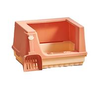 NSXAYIWE Large Cat Litter Box with High Fence and Scoop, Semi Enclosed Large Litter Box, Spill Proof Top Entry Litter Box (S)