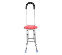NSXAYIWECanne avec Siège, Caïn en Acier Inoxydable pour la Marche, Chaise De Canne Pliante, Chaise en Canne Compatible avec Les Parents âgés, Cadeau