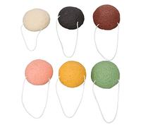 NSXAYIWEÉponge Konjac, 6 Pièces Éponges Konjac Accueil Voyage Éponges Konjac Pour le Visage Ensemble D'éponge Exfoliante Nettoyante Douce Pour le Visage Portable Pour les Soins de la Peau