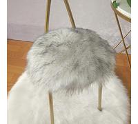 NSXBY Doux Couverture De Siège,Luxe Moelleux Coussin De Chaise,Rond Shaggy Faux Peau De Mouton De Fourrure Coussin,Tapis De Secteur De Pelu,Couleur Solide Pas-Glisser Garniture De Chaise-D 35 * 35cm
