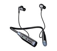 Nsyee A13 V5.0 Casque tour de cou Bluetooth, écouteurs Bluetooth avec micro, 120 heures d'autonomie, casque tour de cou sans fil IPX5, écouteurs tour de cou sans fil pour course à la maison, noir