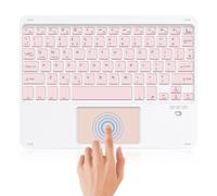 Nsyee Clavier Bluetooth Touchpad pour iOS/Windows/Android, rechargeable | Clavier compact sans fil avec pavé tactile, clavier rechargeable et silencieux, design fin et portable, large compatibilité