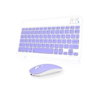 Nsyee Clavier et souris Bluetooth, clavier sans fil compact universel, clavier portable rechargeable pour iPad/Samsung/tablette/iOS/Android/Windows, disposition britannique