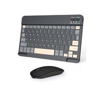 Nsyee Clavier et souris Bluetooth, clavier sans fil compact universel, clavier portable rechargeable pour iPad/Samsung/tablette/iOS/Android/Windows, disposition britannique