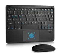 Nsyee Clavier sans fil universel avec pavé tactile et souris, Bluetooth compact sans fil rechargeable pour iPad/Samsung/tablette/iOS/Android/Windows, disposition britannique