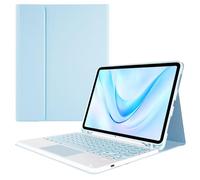Nsyee Étui avec clavier Bluetooth amovible pour iPad Air 11" M2 2024/M3 2025/iPad Air 4e/5ème 11" et iPad Pro 11" (4e/3e/2e/1ère), bleu