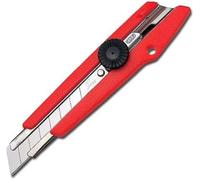 NT Cutter Olfa – Cutter universel L-500 P Rouge – Lame sécable 18 mm, molette, aide à la rupture