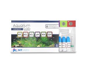 NT Labs Kit de test pour aquarium - Test de l'eau d'aquarium - ammoniaque, nitrite, nitrate, pH, dureté carbonate (KH) et dureté générale (GH).