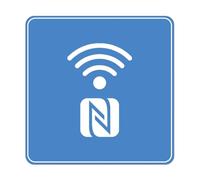 NTAG213 Lot de 2 étiquettes NFC carrées bleues de 10,2 cm - Mémoire inscriptible 144 octets - Autocollants intelligents entièrement programmables pour domotique et appareils compatibles NFC