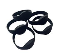Ntag215 Lot de 5 bracelets étanches NFC Tag Ntag215 Business Key - 13,56 MHz - Compatible avec TagMo et appareils compatibles NFC (noir)