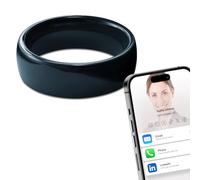 Ntag215 NFC Bague intelligente en céramique compatible avec les téléphones et appareils compatibles NFC Programmable 504 octets pour étiquettes professionnelles Applicable à iOS et Android (noir, US