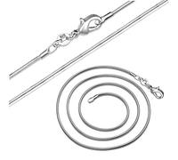 NTALJC 16-28 pouces (40-80 cm) S Colliers de couleurs en argent sterling 1 mm Collier de chaînes de serpent pour femmes