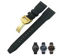 NTALJC 20 mm 21 mm 22 mm en cuir en cuir en fibre de nylon ajustement pour iwc iw377729 iw389001 Big pilote watch green bleu Black Watch Broct