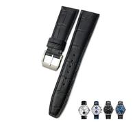 NTALJC 20 mm 21 mm 22 mm veaux de veale authentique en cuir de montre en cuir adapté à IWC Pilot Portugais noir Brun Blue Blue Alligator Grain Watch Strap