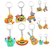 NTALJC 24pcs caricatures Keadchains mexicaine Fiesta Party favorise les clés drôles pour les garçons et les filles décorations suspendues colorées pour les festivals et les célébrations