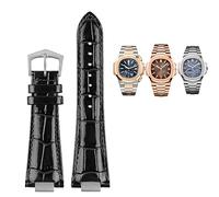 NTALJC 25X13mm notch Genuine Leather Watch Strap + connector For Patek Philippe Nautilus 5711 5726 5712g watchband wristband Bracelet