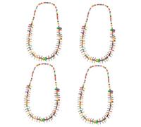 NTALJC 2pcs Wafer Vintage African pour femmes Boho Beach Colliers Bracelet Retro Decor Locket Miss Vêtements Bijoux de coque à coco perle
