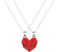 NTALJC 925 Sterling Magnétique pour les femmes et les hommes, 2pcs / Set Couple Attarction entre les amoureux Collier magnétique du cœur, Collier de cœur magnétique, vacances