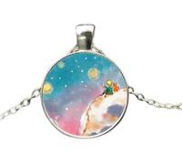NTALJC 925 Sterlingfox pour les femmes et les hommes, Fox Under the Moon Little Prince Glass Dome Collier, Fox Girl Initial Collier, Fox Bijoux pour femmes, bijoux