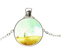 NTALJC 925 Sterlingfox pour les femmes et les hommes, Fox Under the Moon Little Prince Glass Dome Collier, Fox Girl Initial Collier, Fox Bijoux pour femmes, bijoux