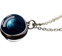 NTALJC 925 SterlingPlanet pour les femmes et les hommes, système solaire Universe Space Moon Sun Earth Planet Ball Ball Nébuleux Collier Galaxy Collier Galaxy