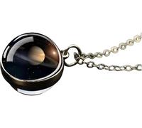 NTALJC 925 SterlingPlanet pour les femmes et les hommes, système solaire Universe Space Moon Sun Earth Planet Ball Ball Nébuleux Collier Galaxy Collier Galaxy