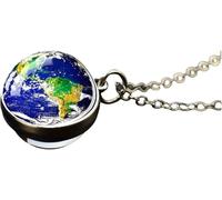 NTALJC 925 SterlingPlanet pour les femmes et les hommes, système solaire Universe Space Moon Sun Earth Planet Ball Ball Nébuleux Collier Galaxy Collier Galaxy