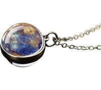 NTALJC 925 SterlingPlanet pour les femmes et les hommes, système solaire Universe Space Moon Sun Earth Planet Ball Ball Nébuleux Collier Galaxy Collier Galaxy