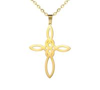 NTALJC Amulets Collier de croix celtique nœud éternel pour hommes, religous Jésus Celtic Cross Pendant - Collier de croix celtique pour hommes, Collier cross Irish Femme Birthday