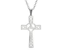 NTALJC Amulets Collier de croix celtique nœud éternel pour hommes, religous Jésus Celtic Cross Pendant - Collier de croix celtique pour hommes, Collier cross Irish Femme Birthday