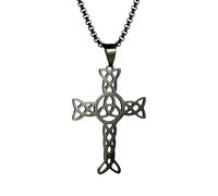 NTALJC Amulets Collier de croix celtique nœud éternel pour hommes, religous Jésus Celtic Cross Pendant - Collier de croix celtique pour hommes, Collier cross Irish Femme Birthday