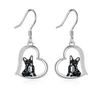 NTALJC Animal Earrings Silver Cat/Panda/Dog/Owl/Butterfly/Peacock Dangle Earrings Cute Animal Jewellery Gift for Women